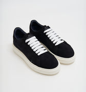 Navy Suede and White